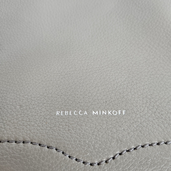 Rebecca Minkoff Jody Leather Feed Bag Crossbody Taupe - Picture 14 of 14